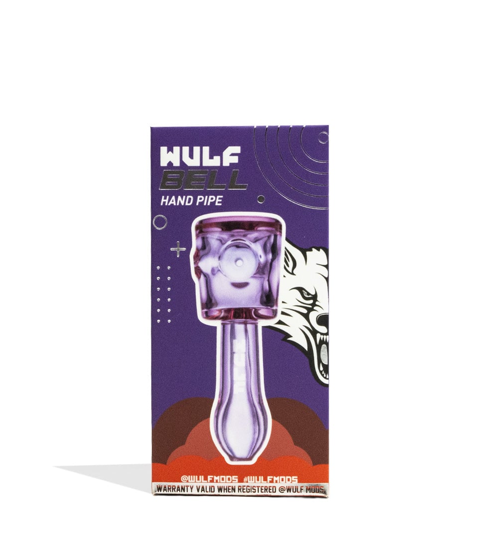Purple Wulf Mods Bell Hand Pipe 15pk Packaging Front View on White Background