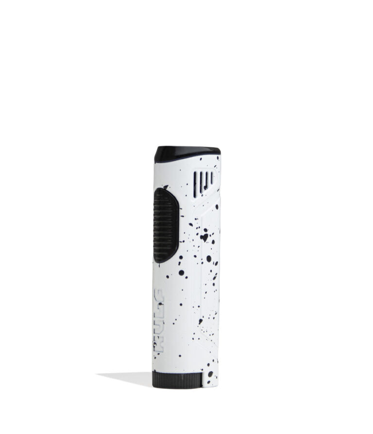 White Black Spatter Wulf Mods Blitz Butane Powered Torch 9pk Front View on White Background