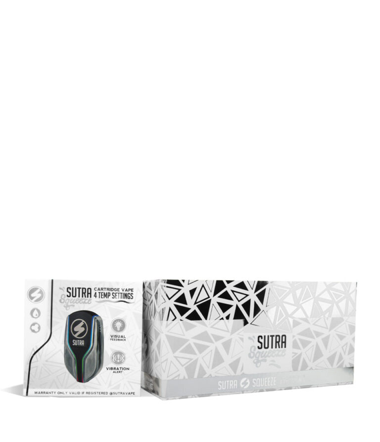 Silver w/single pack Sutra Vape Squeeze 510 Thread Battery 6pk on white background