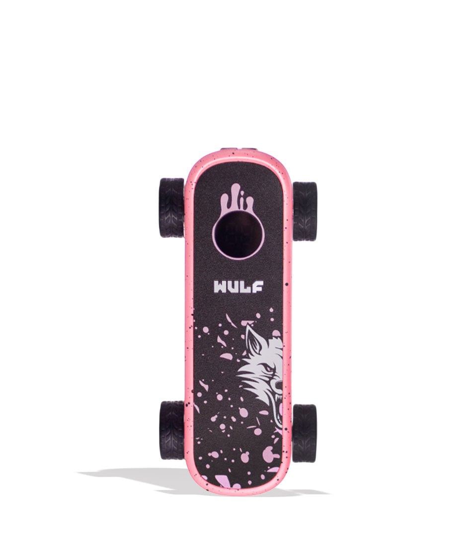 Pink Black Spatter Wulf Mods Deck Skateboard Voltage Battery 9pk Front View on White Background