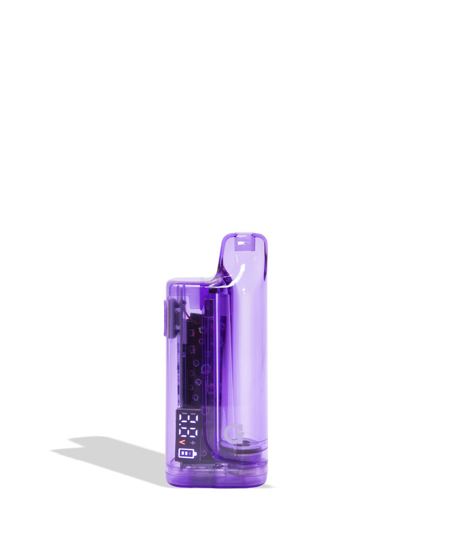 Purple vape device on a white background