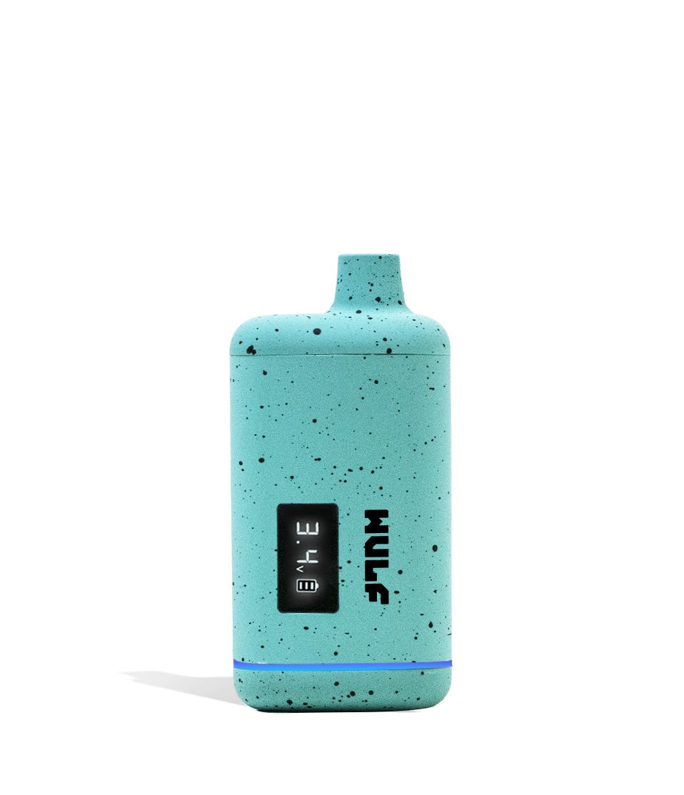 Teal Black Spatter Wulf Mods Recon 510 Thread Battery 9pk Front View on White Background