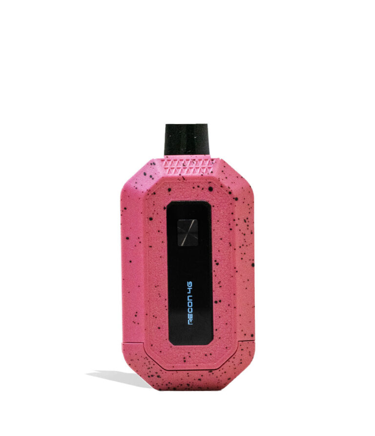 Pink Black Spatter Wulf Mods Recon 4g Dual 510 Thread Battery 9pk Front View on White Background