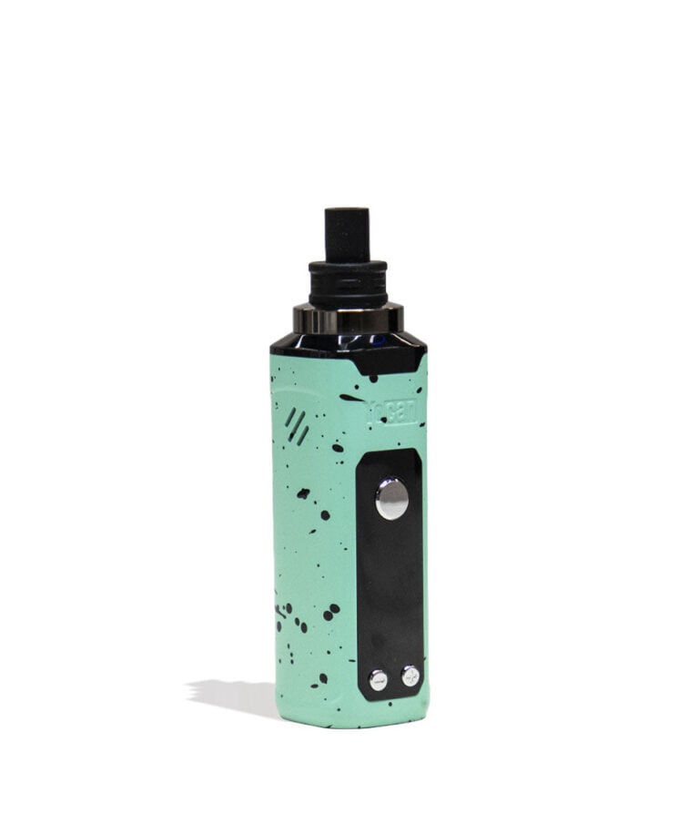 Teal Black Spatter Wulf Mods Nestor Portable Concentrate Vaporizer Side View on White Background