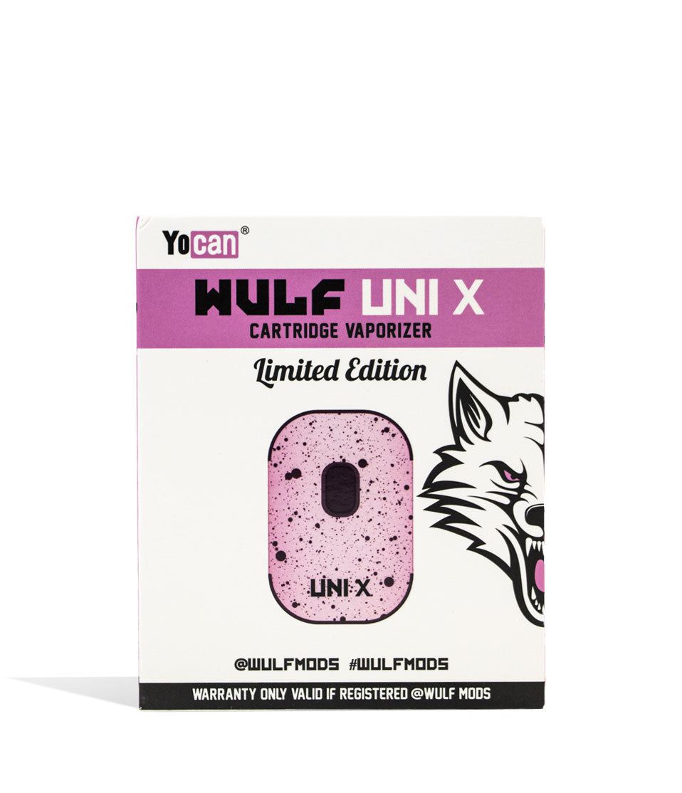 Pink Black Spatter Wulf Mods UNI X 510 Thread Battery Box on white background