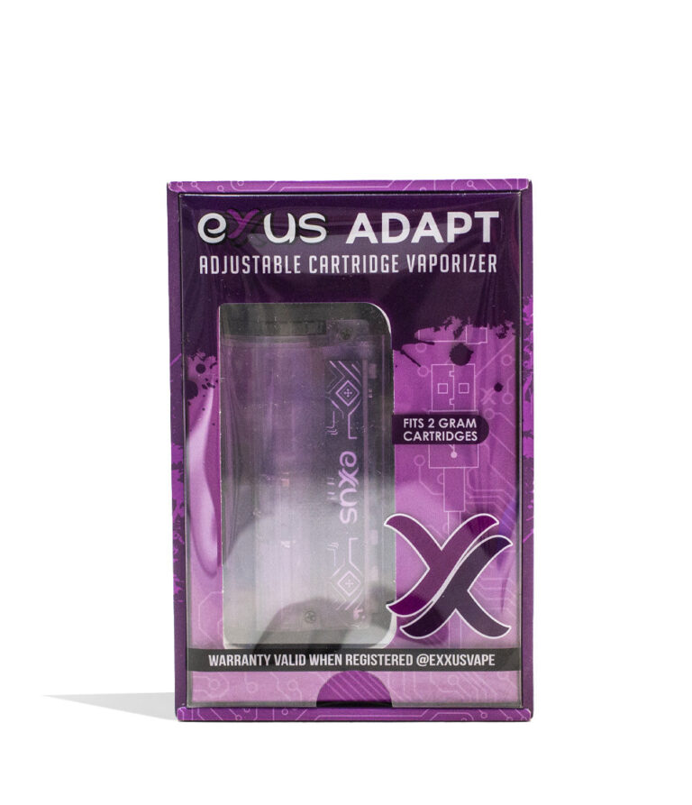 Purple Exxus Vape Adapt 510 Thread Battery Packaging Front View on White Background