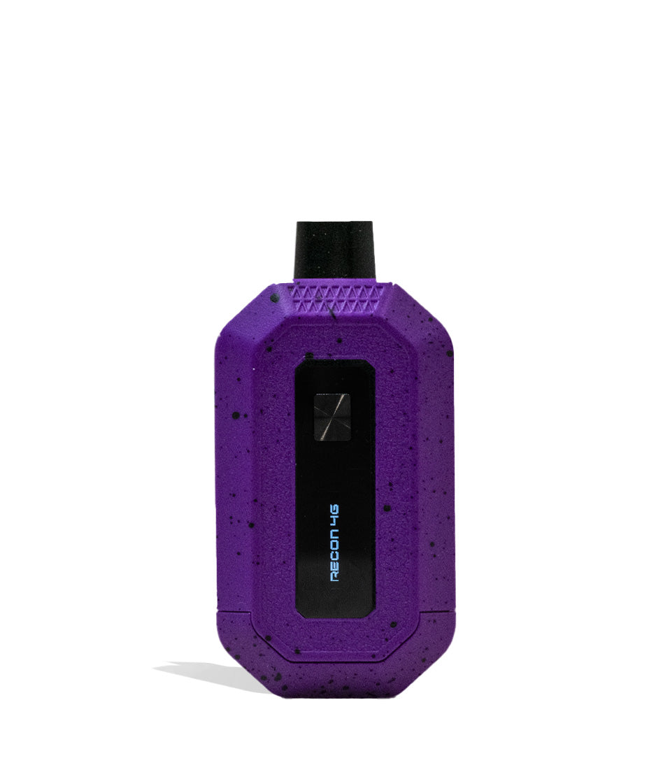 Purple Black Spatter Wulf Mods Recon 4g Dual 510 Thread Battery 9pk Front View on White Background