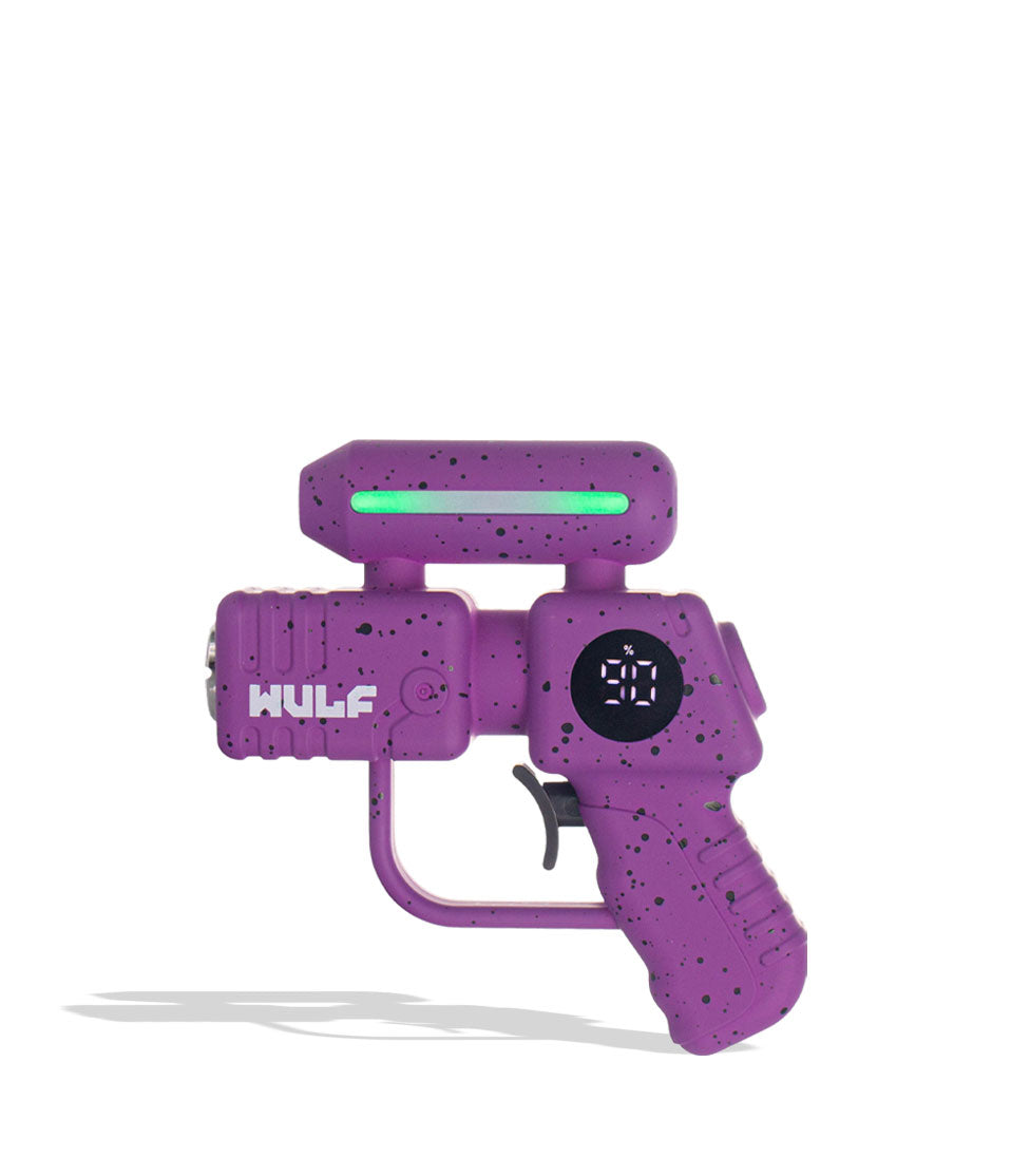 Purple Black Spatter Wulf Mods Zapp Variable Voltage Battery on white background
