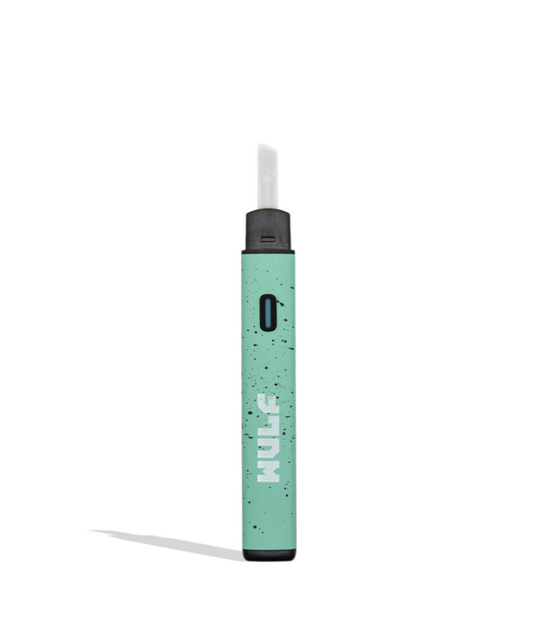 WULF Slyce teal black spatter hot knife dab tool with cap off on white background