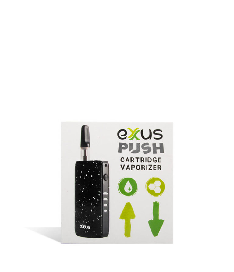 Black White Spatter single pack Exxus Vape Push 510 Thread Battery 12pk on white background