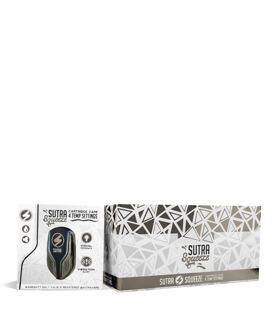 Gunmetal w/single pack Sutra Vape Squeeze 510 Thread Battery 6pk on white background