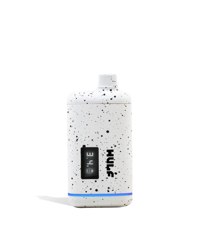White Black Spatter Wulf Mods Recon 510 Thread Battery 9pk Front View on White Background