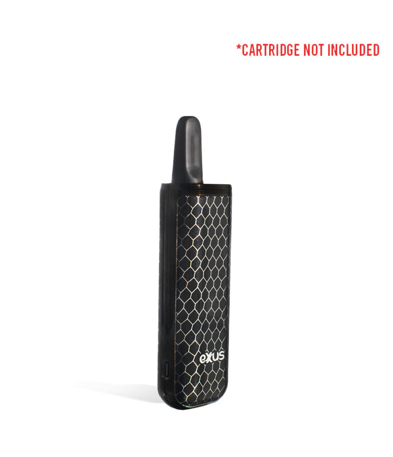 Black Cobra side view with cartridge Exxus Vape MiNovo 510 Thread Battery on white studio background