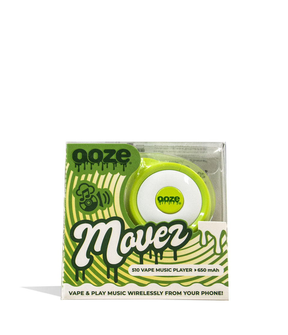 Slime Green Ooze Moves 510 Thread Battery and Wireless Speaker Packaging View on White Background