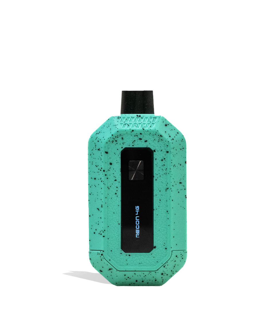 Teal Black Spatter Wulf Mods Recon 4g Dual 510 Thread Battery 9pk Front View on White Background