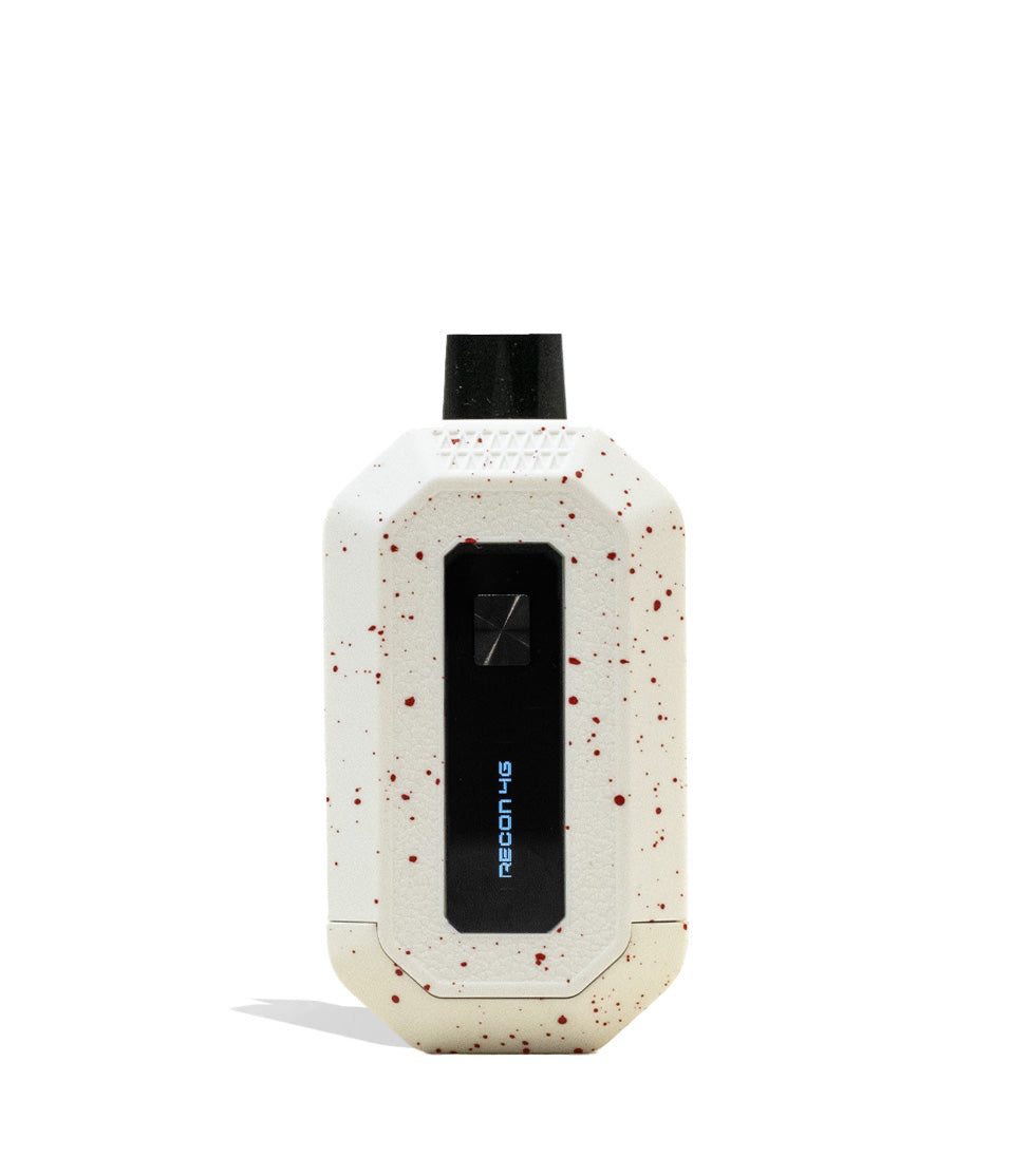 White Red Spatter Wulf Mods Recon 4g Dual 510 Thread Battery 9pk Front View on White Background