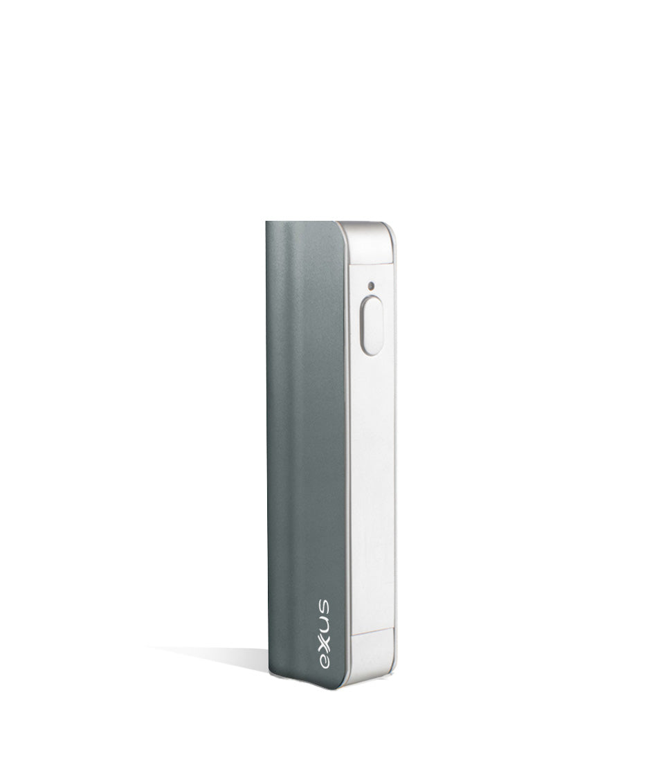Gunmetal angle Exxus Vape Snap VV 510 Thread Battery on white studio background
