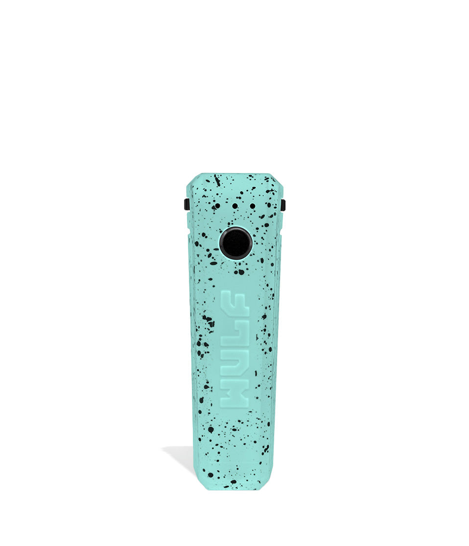 Teal Black Spatter Face Wulf Mods UNI Adjustable 510 Thread Battery on white studio background