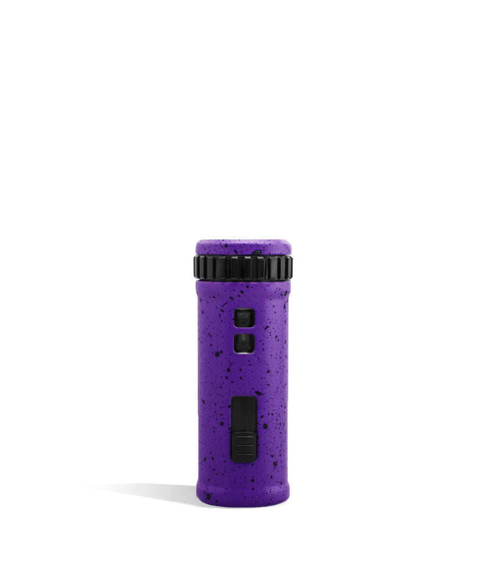 Purple Black Spatter back Wulf Mods UNI S Adjustable 510 Thread Battery on white background