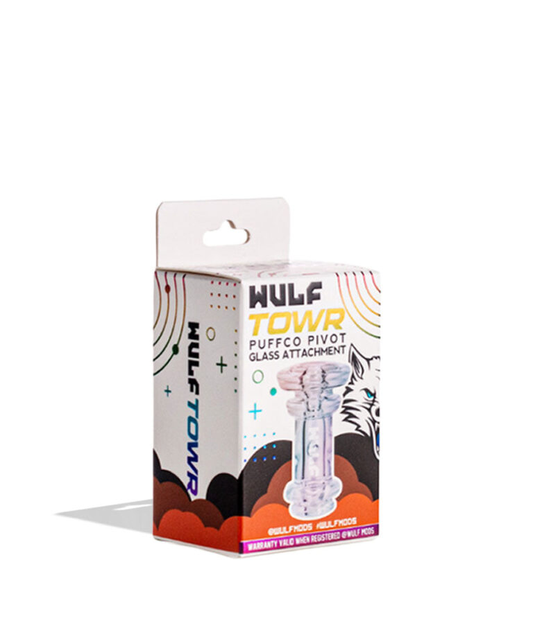 Full Color Wulf Mods Towr Puffco Pivot Top 15pk Packaging Front View on White Background