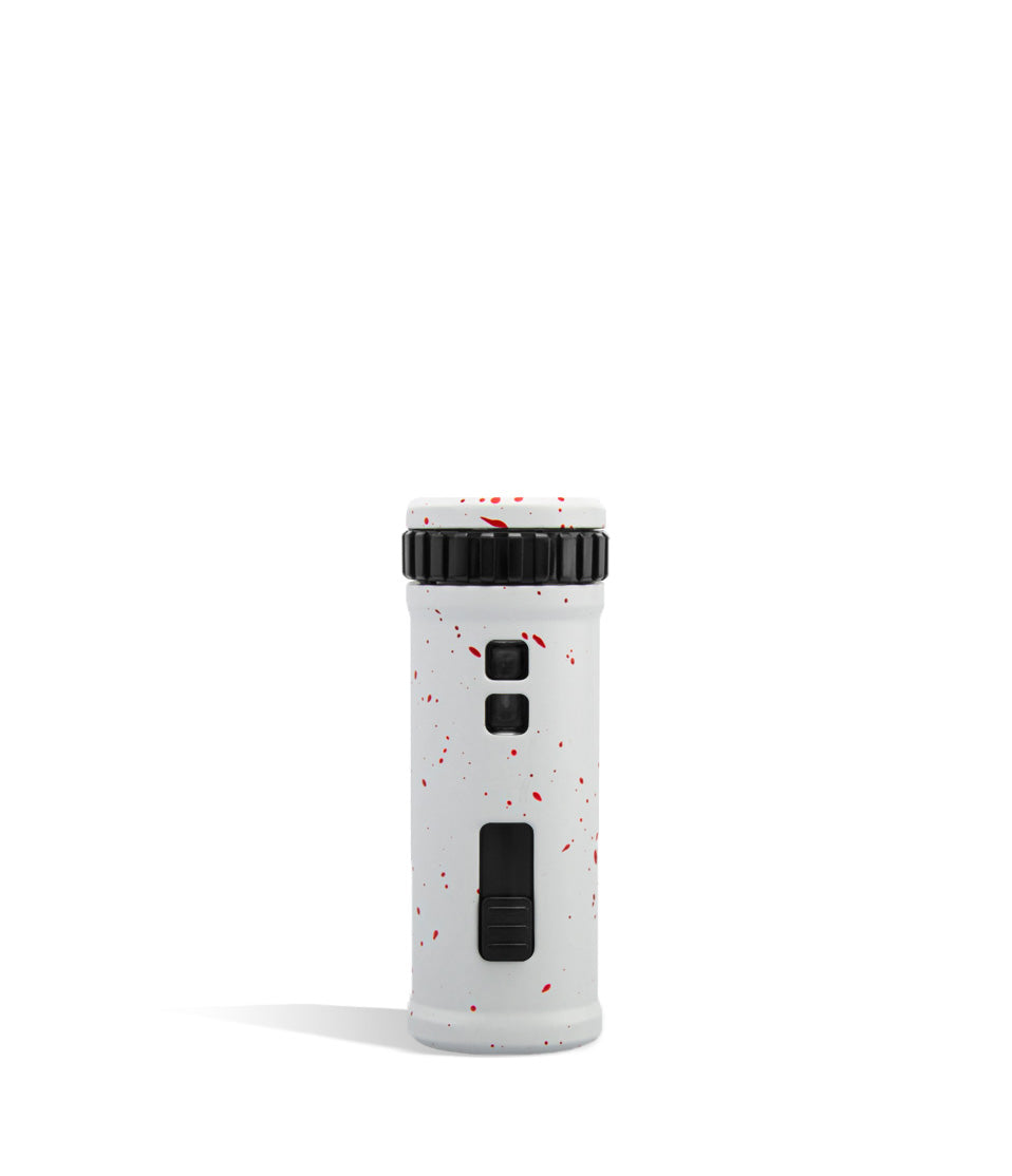 White Red Spatter back Wulf Mods UNI S Adjustable 510 Thread Battery on white background