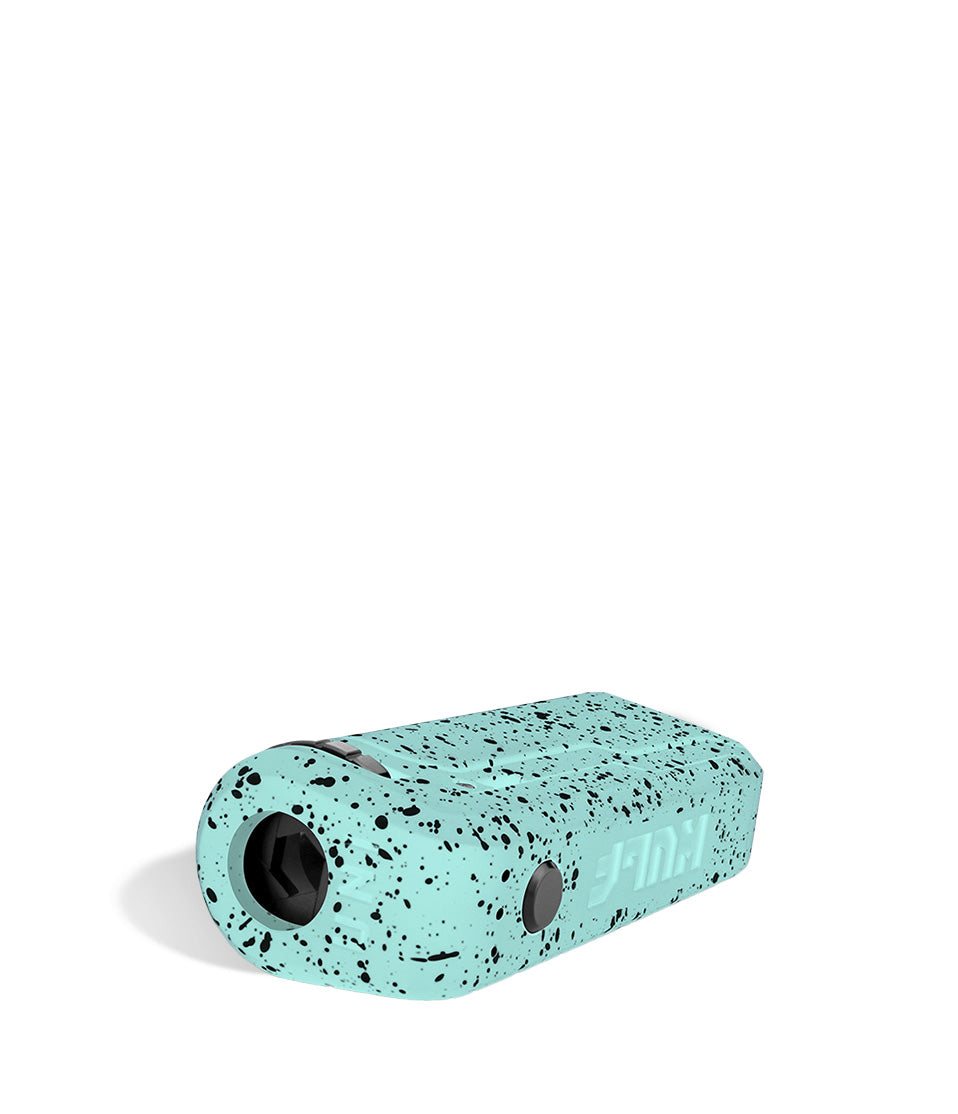 Teal Black Spatter down view Wulf Mods UNI Adjustable 510 Thread Battery on white studio background