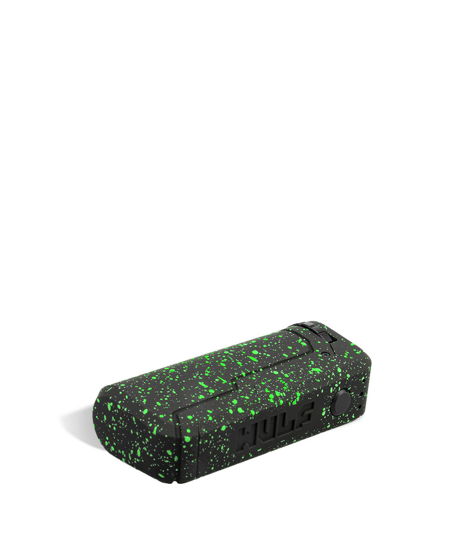Black Green Spatter bottom view Wulf Mods UNI Adjustable 510 Thread Battery on white studio background