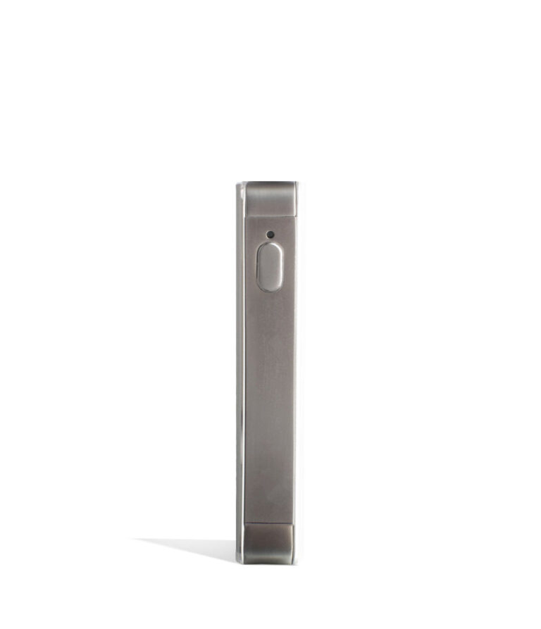 Silver front Exxus Vape Snap VV 510 Thread Battery on white studio background