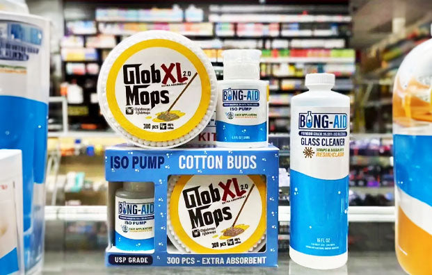 Bong Aid products standing on shelf display in store