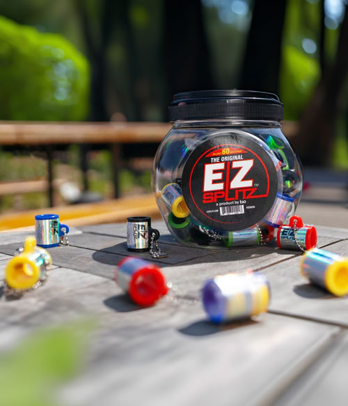EZ Splitz products resting on park bench