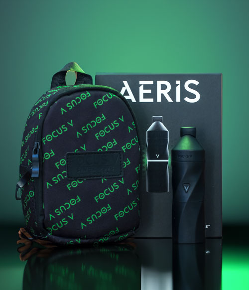 Focus V Aeris on glossy reflective background with green lighting