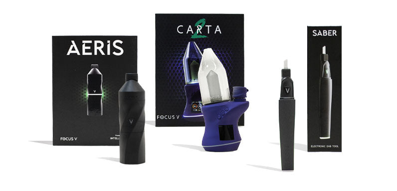 Focus V products on white background