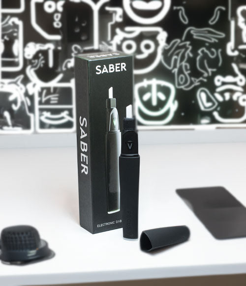 Focus V Saber uncapped on white display