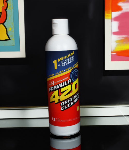 Formula 420 Cleaner on a reflective surface