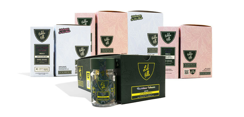 Hidden Hills products on white background