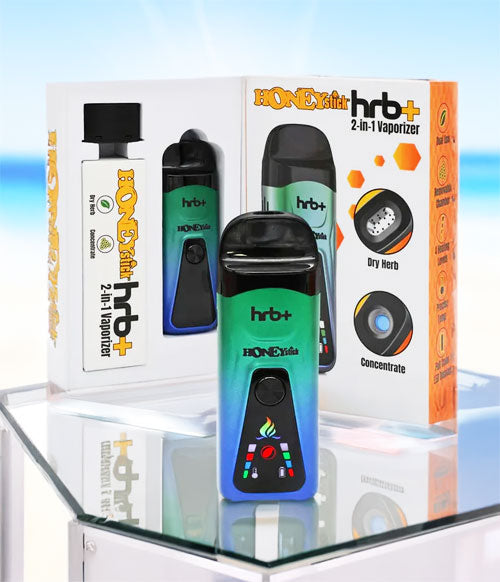 Honeystick HRB Plus on glass display