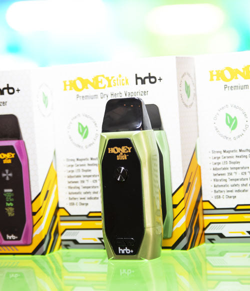 Honeystick HRB Plus on reflective glass display platform