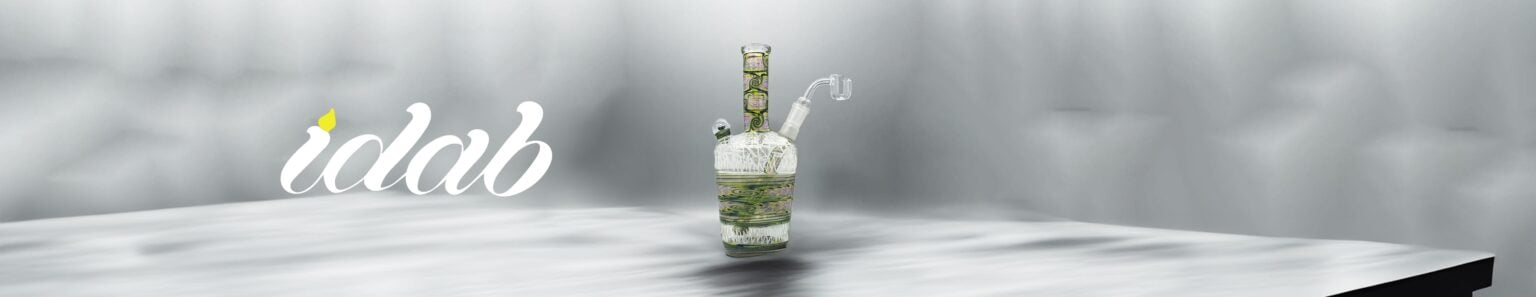 iDab Brand Story Banner with iDab glass sitting on table