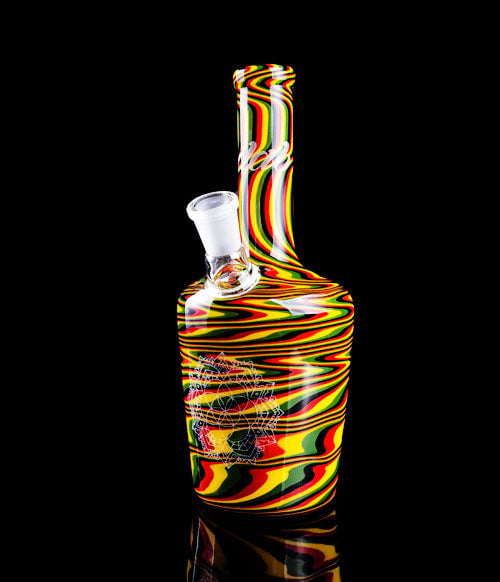 iDab glass standing on black background