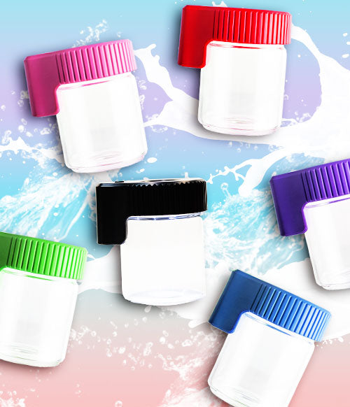 Mag Jar on colorful background with Milk Splashes