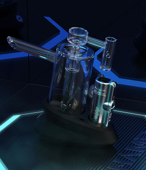 Myster Dab Rig on display with neon lights
