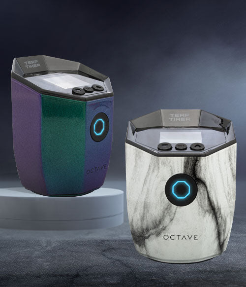 Octave Terp Timers standing on product background