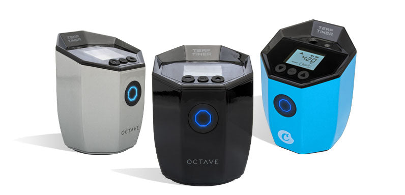 Octave products on white background