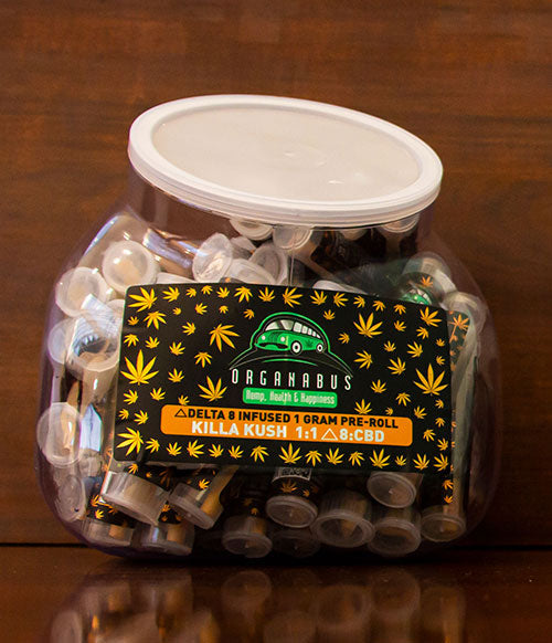 Organabus Pre-Rolls on wooden table