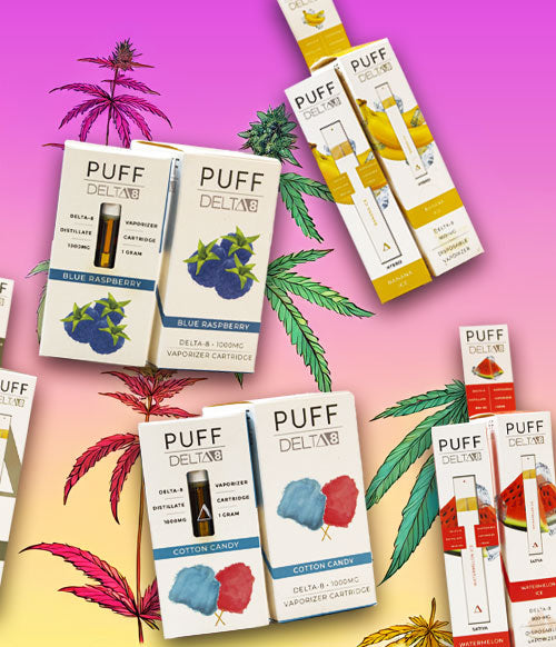 Puff Delta 8 with hemp plants