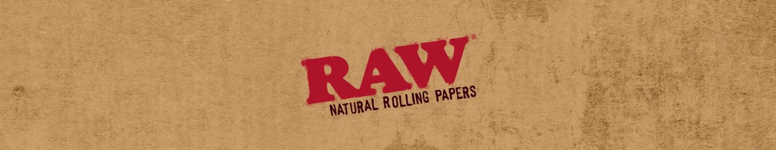 RAW logo on brown textured background
