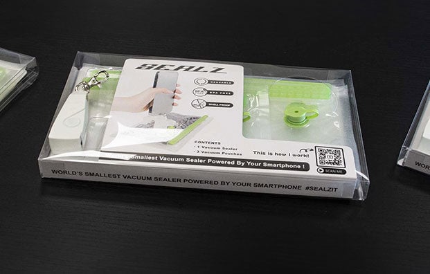 Sealz packaging on black desk