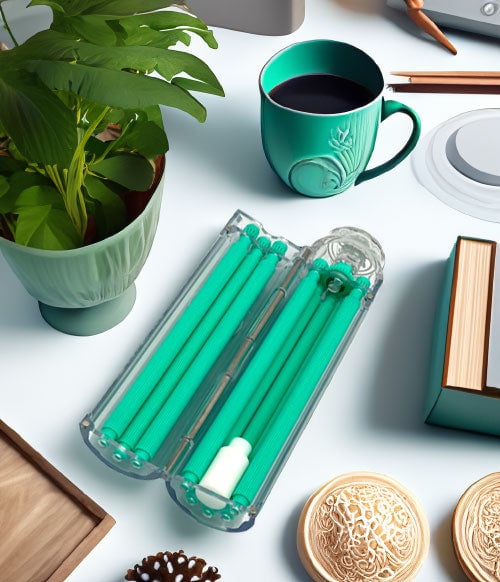 Side Twist Roller sitting on table with home decor