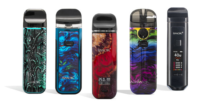 SMOK products standing on white background