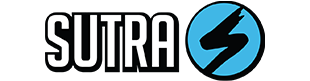 Sutra logo with a blue circle and black text on a white background